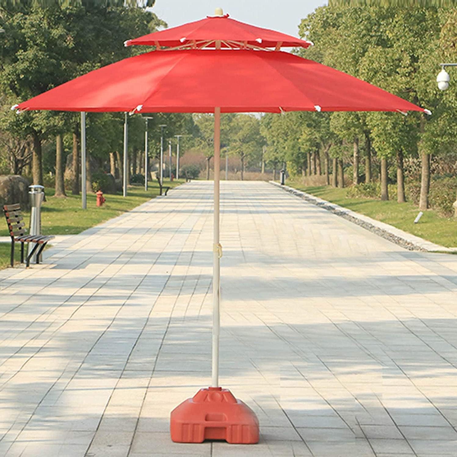 Market Umbrella,Patio Umbrellas Clearance Double-Layer Sunshade Design,Outdoor Umbrella with 8 Strong Ribs Tilt Adjustment,for Gardens, Swimming Pools Parasols
