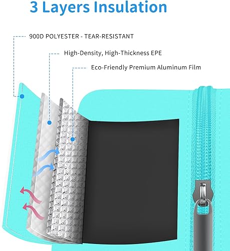 Miniatura 4 de DALINDA Lonchera para mujeres y hombres, reutilizable, aislada, a prueba de fugas, térmica, bolsa de alimentos de alta capacidad para viajes,