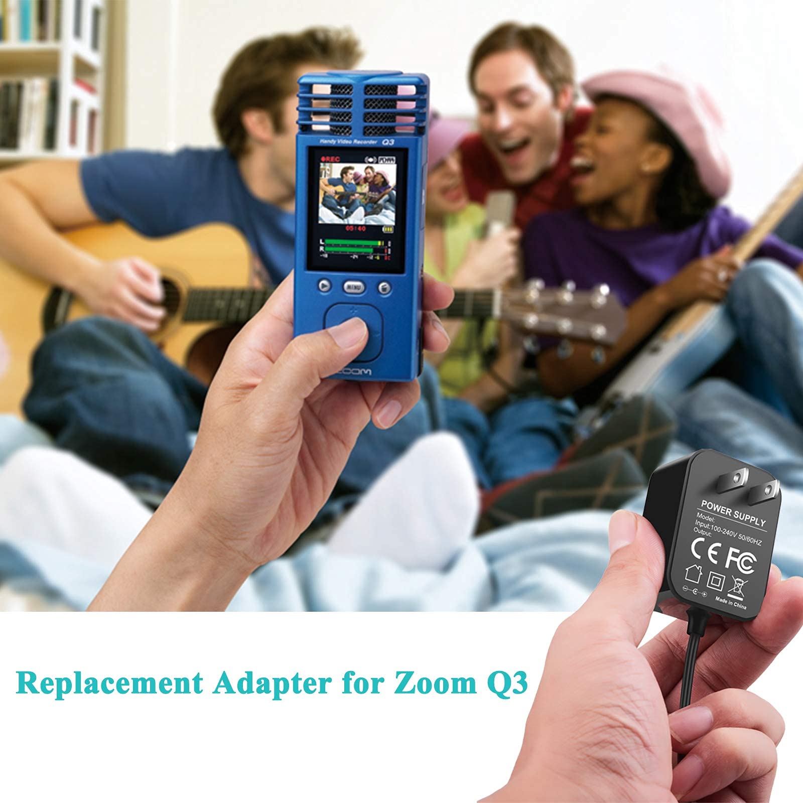 for Zoom H4N Power Adapter Compatible with Zoom H4n Pro, R16, AD14