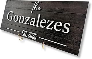 Custom Name Sign Wooden, Personalized Family Last Name Signs For Home, Wedding Gifts for Couples 2025, Office,Bridal Shower Gifts,Mr And Mrs Sign,Wedding Welcome Sign,18''/24''/30'' (Style2)