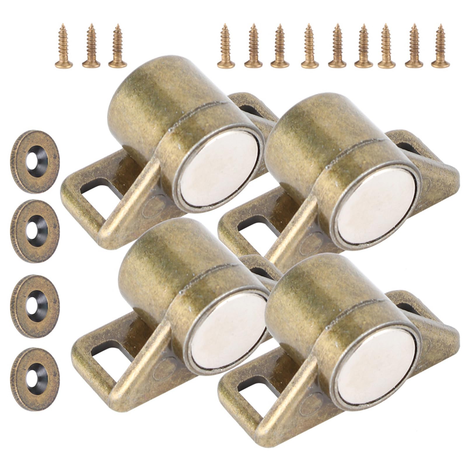 ASelected Lot De 4 Loquets Magnétiques En Acier Inoxydable