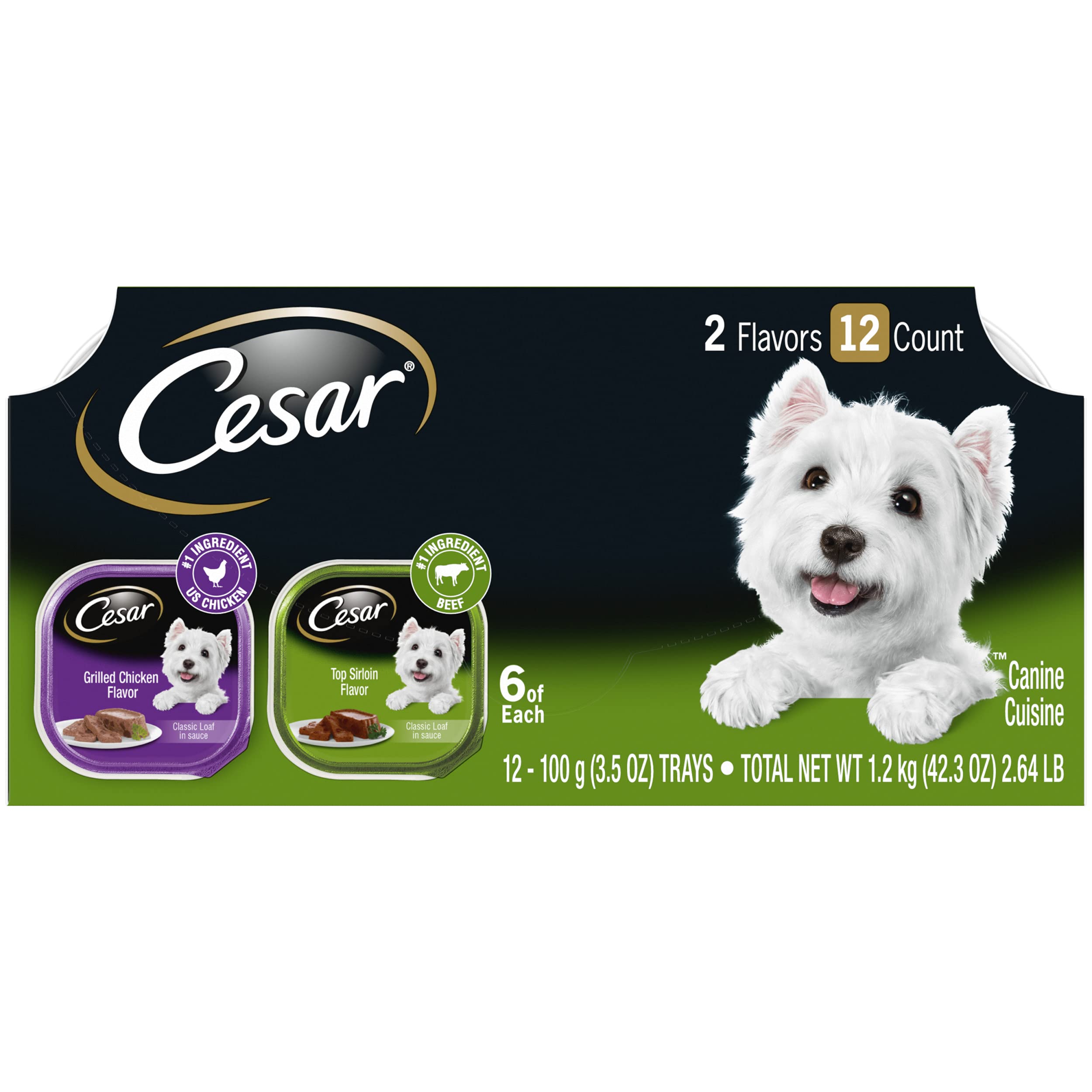 Buy CESAR Soft Wet Dog Food Classic Loaf in Sauce Top Sirloin & Grilled