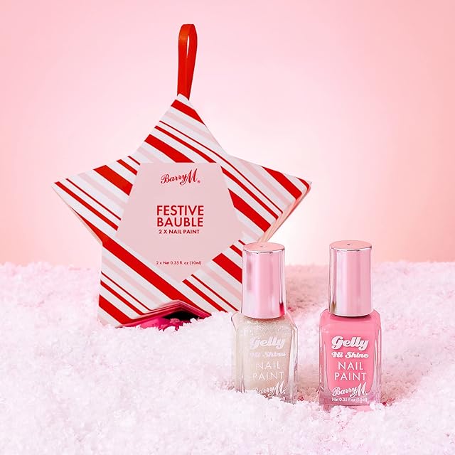 Barry M Festive Nail Paint Bauble Gift | Includes x2 Limited Edition Polish Shades Inside, Multi