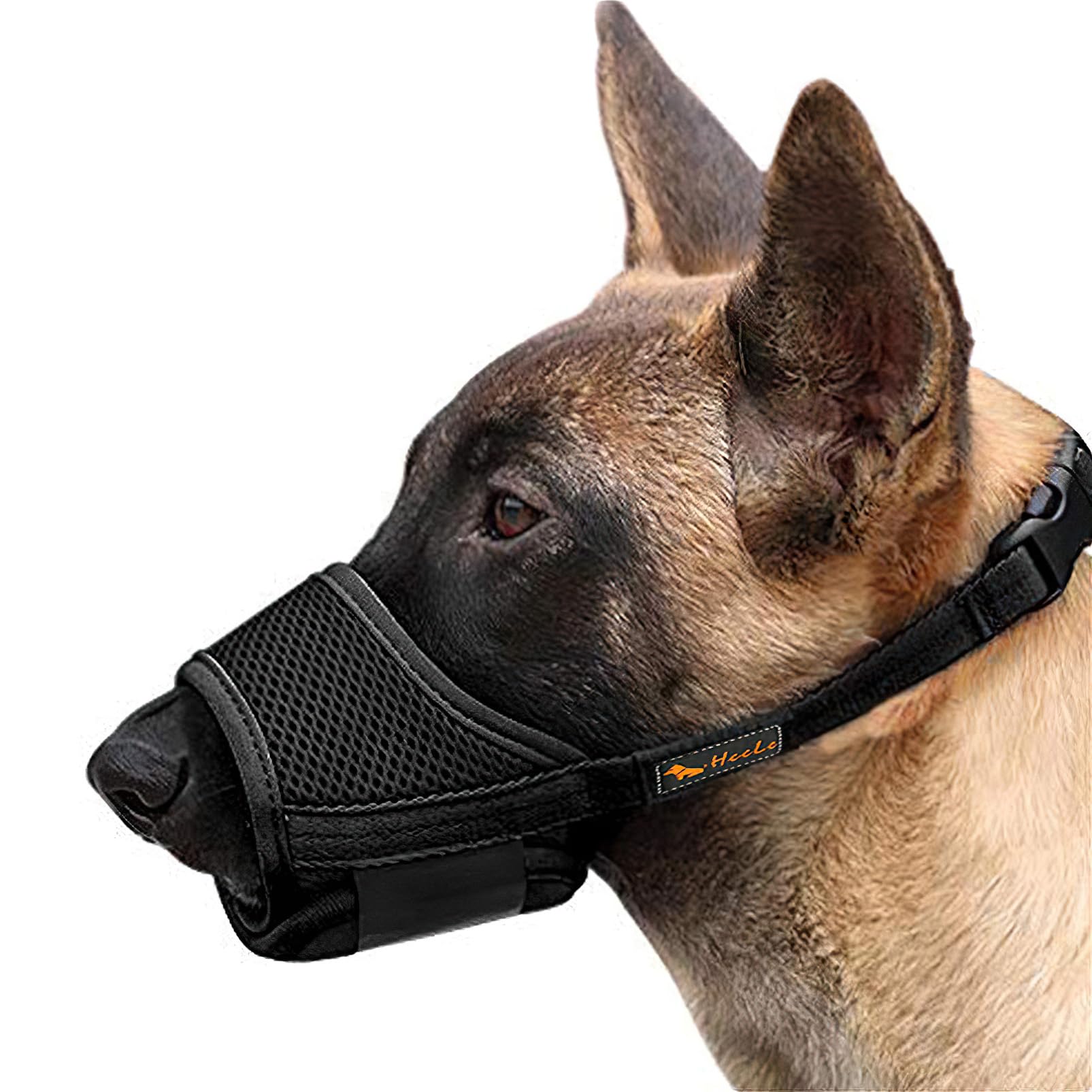 HEELE Museruola Cane, Museruola per Cane Antiabbaio in Morbida Rete Traspirante con Anello Regolabile per Cani di Taglia Piccola, Antimorso Anti-Masticare Addestramento Animali Museruola, Nero, XS