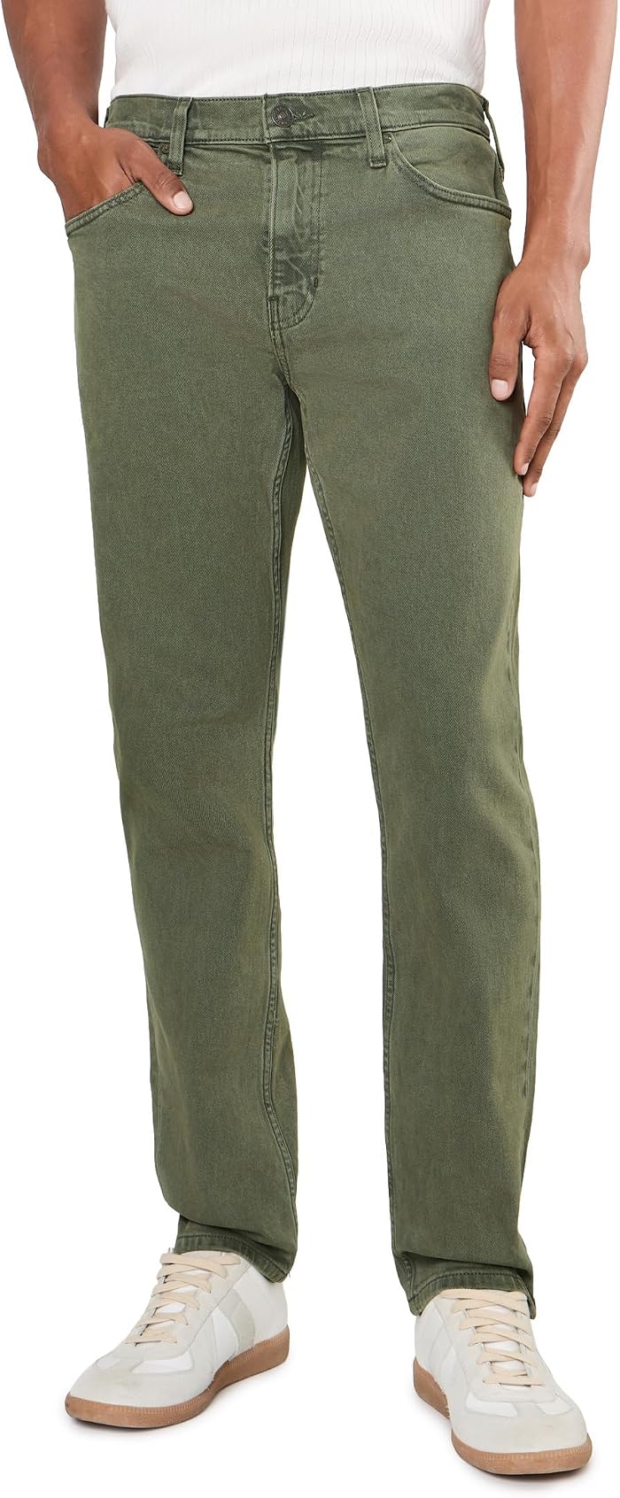 Мужские джинсы Paige Federal 32" Heritage Slim Straight Fit, цвет: Оливковый — фото 1