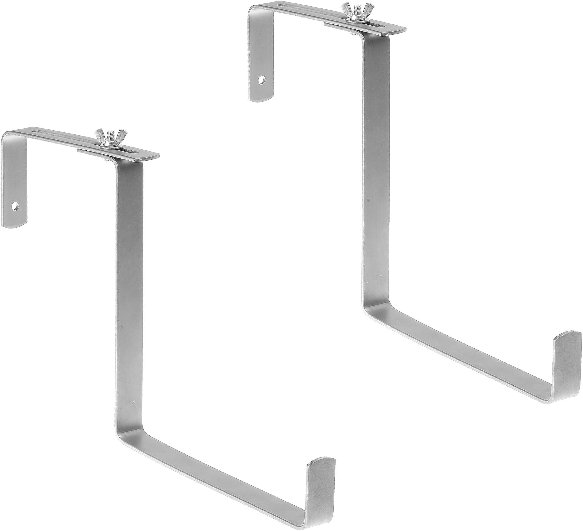 HANGING BASKET BRACKETS Angolo Maxi 1 pair Stainless Steel by 4smile – Made in Germany ǀ adjustable brackets for hanging baskets for square balustrades 7-15cm ǀ flower box holder for plant pots and boxes up to 20cm width ǀ trough brackets rust free