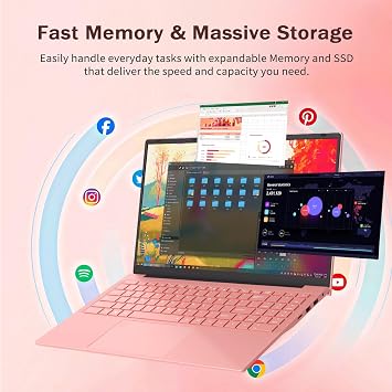 Auusda 2026 Traditional Laptop Computer for Students & Work, 15.6, 3250C Ryzen 3 Processor, WiFi 6, BT 5.3, Backlit Keyboard, Fingerprint, Dual USB Type-C, Win11 Pro, 8GB RAM, 512GB NVMe SSD, Pink