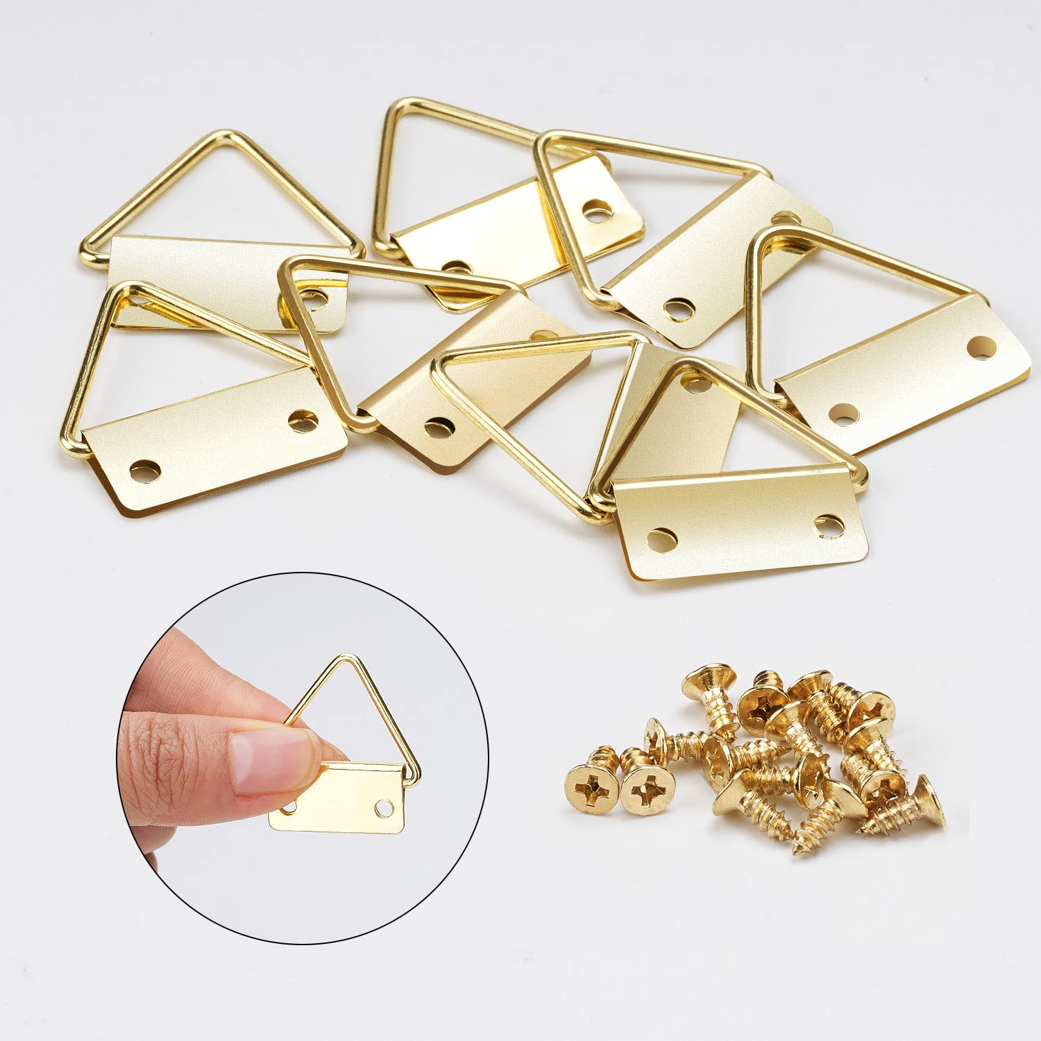 Ganci per quadri per parete rigida Kit per appendere quadri Gancio per parete rigida Triangolo grande 8pc-E