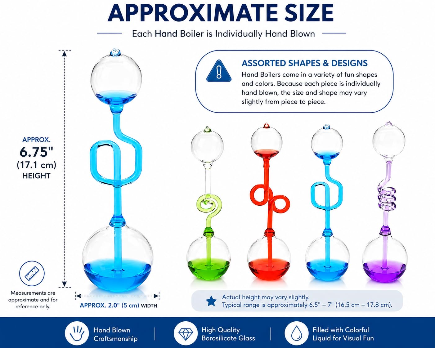 4Pcs Colorful Office Thinking Hand Boiler, Trasferimento di energia in vetro, Esperimento scientifico per bambini, Love Birds Color Meter Caldaia, Termometro a spirale in vetro Museo Giocattoli Regali