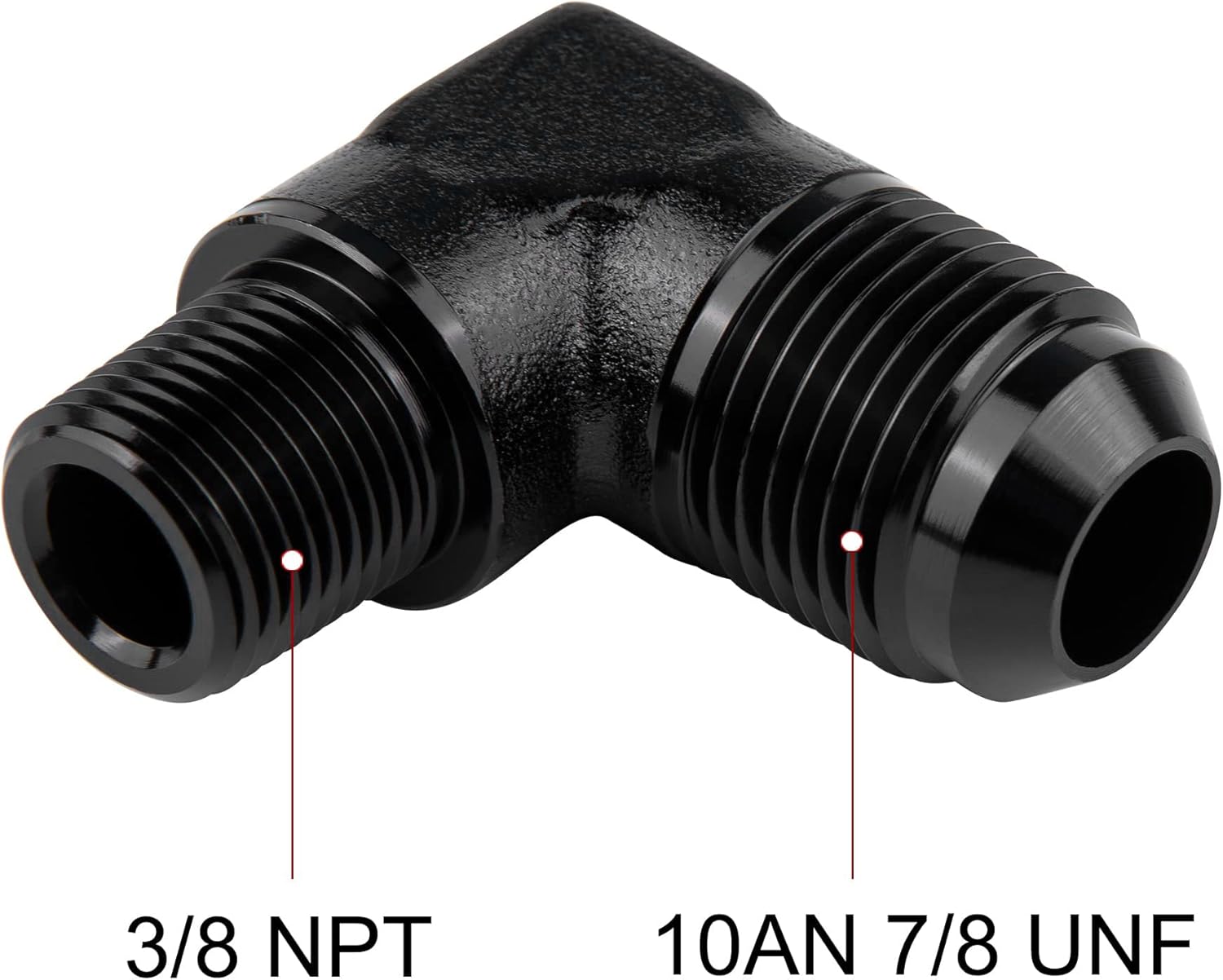 EVIL ENERGY 10AN to 3/8" NPT Male 90 Degree Fitting Bundle with Adjustable 3AN-12AN Wrench Aluminum Black