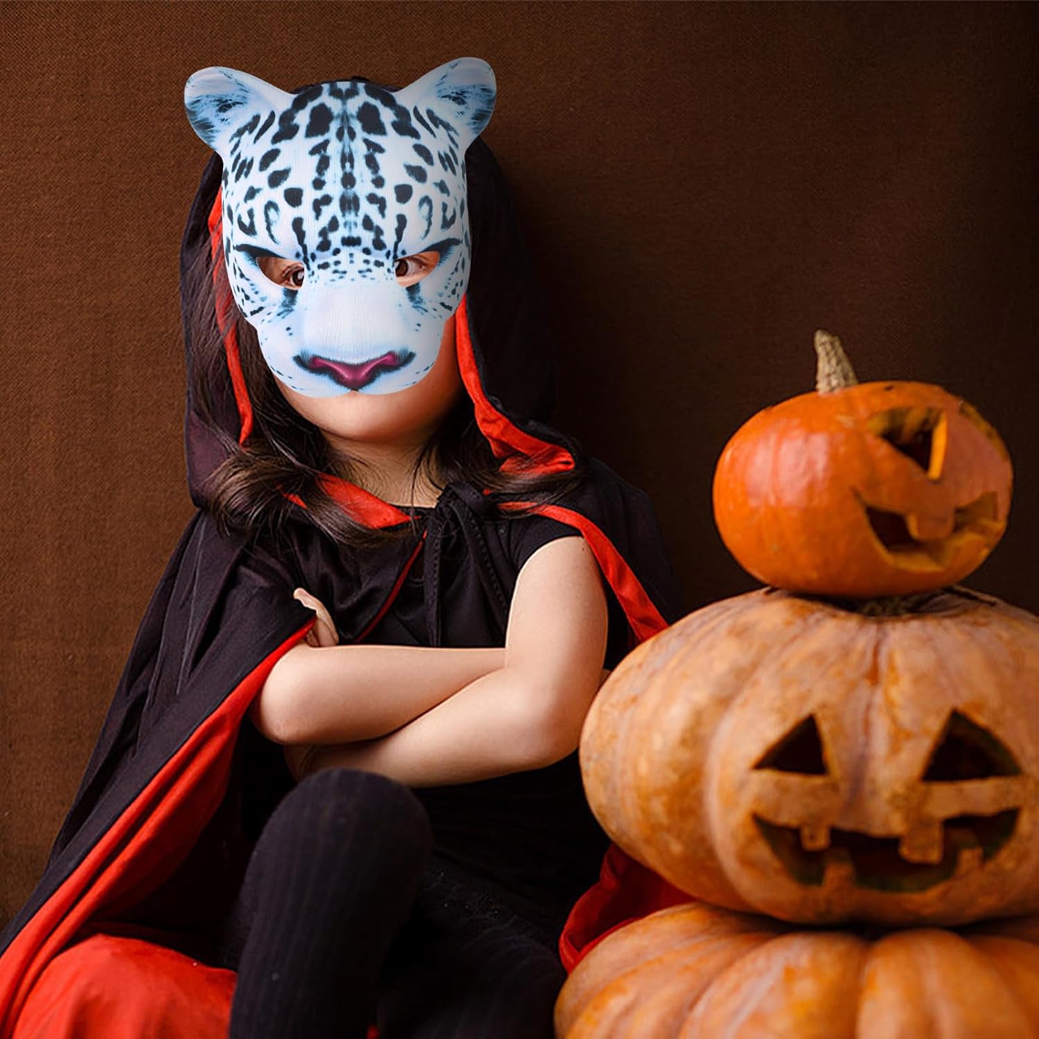 GANAZONO Tiger Mask Realistic Wild Animal Masks Fancy Dress up Masquerade Party Cosplay Costume for Women Men Carnival Party Cosplay Props