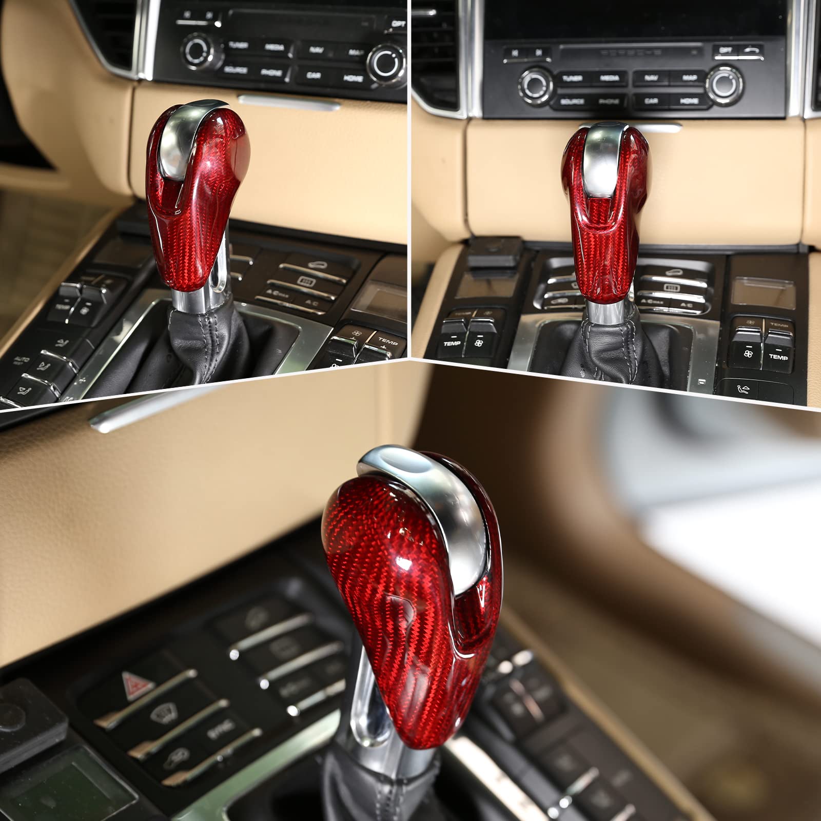 Pomello Del Cambio Copertura Trim Accessorio Interno Auto Sostituzione Per Macan 718 911 Cayman Rosso 94930622