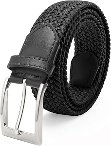 FAIRWIN Stretch Braided Belts Men Elastic Golf Woven Casual Fabric 1.3" | Nylon Web with Mesh Lining, Braid Weave Pattern for Lasting Quality, Durable and Clean Finish for Everyday Wear