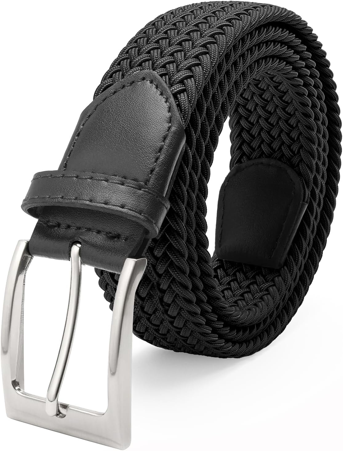 Braided Elasticated Belts Stretch for Mens Casual Elastic Canvas Stretchy Woven Belt for Jeans Golf Shorts Men Women