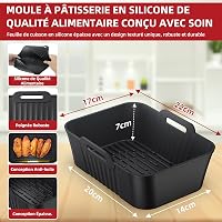 Formă din silicon pentru friteuză cu aer cald PETHREE, compatibilă cu Ninja Foodi AF400EU AF300EU și Ninja Grill, set de accesorii 9 piese, pentru 7,6L - 9,5L, fără BPA 3