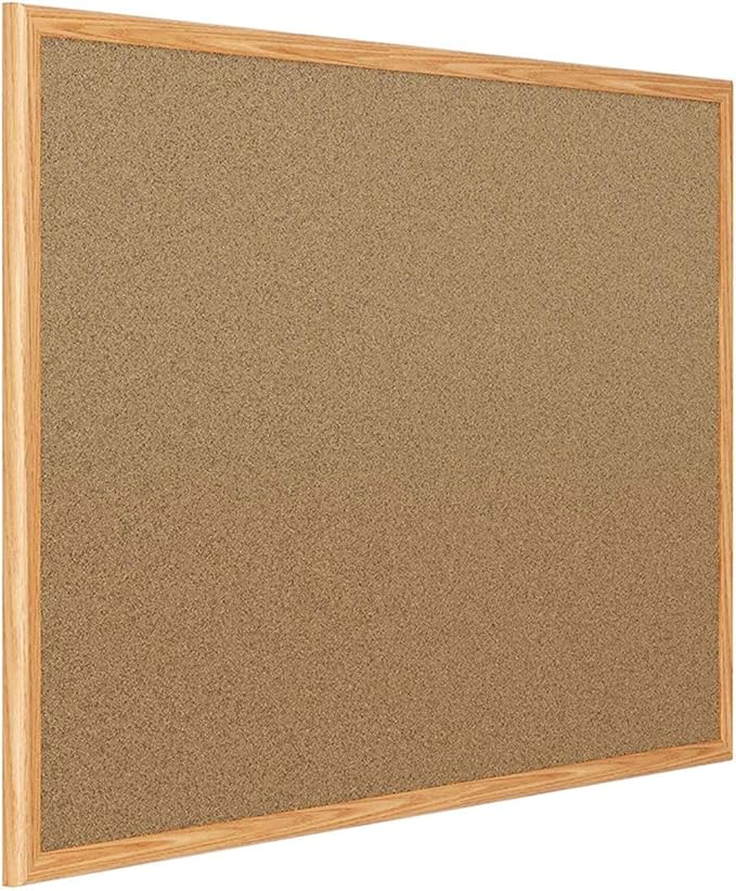 Mead Corkboard, Framed Bulletin Board, 3' x 2', Cork Board
