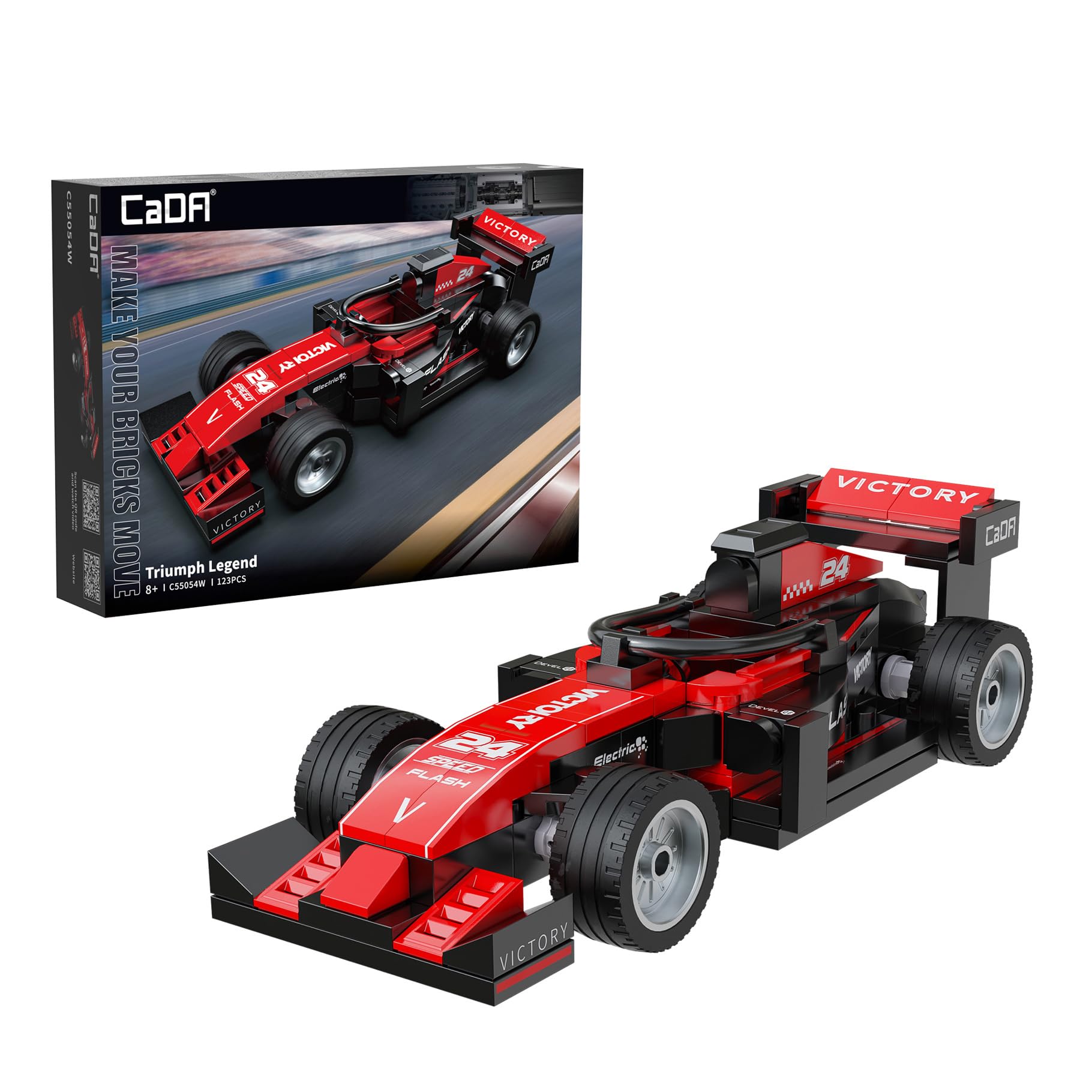 CaDA Triumph Legend 14cm Racing Car - 123 Pieces - Self-Build Brick Building Block Model C55054W