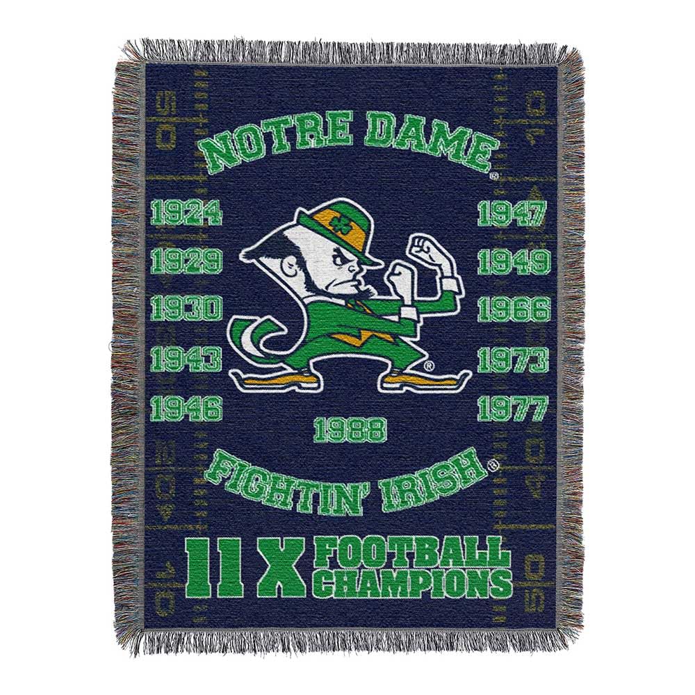 Northwest NCAA Notre Dame Fighting Irish Unisex-Adult Woven Tapestry Throw Blanket, 48