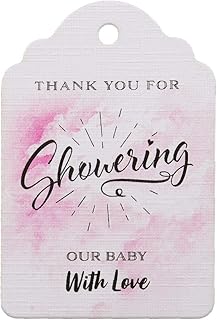 Summer-Ray - Etiquetas personalizables para regalos de baby shower, 50 unidades, color rosa