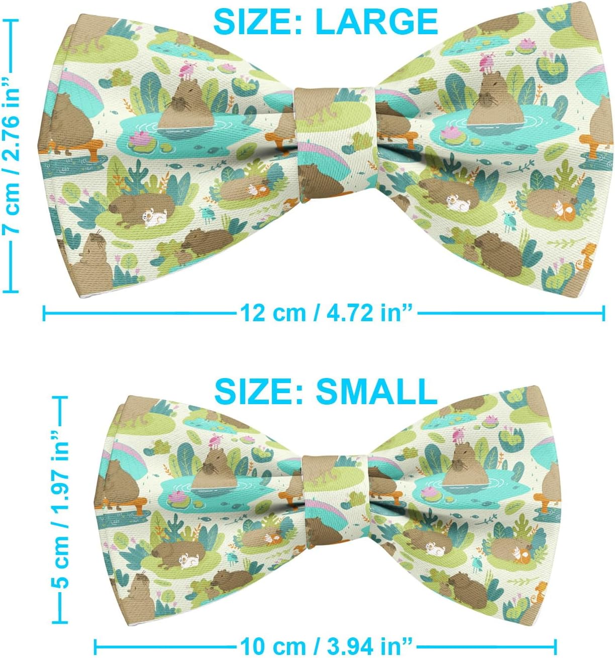 Pre-Tied Bow-Tie (Cute Capybara Animal Cartoon Pattern) Adjustable Bowties for Kids, Adults, Dogs, Cats