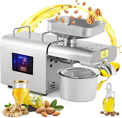 Miniatura 1 de CGOLDENWALL Máquina de prensa de aceite prensadora automática de aceite con panel de control inteligente pantalla táctil LCD 6 tipos de temperaturas