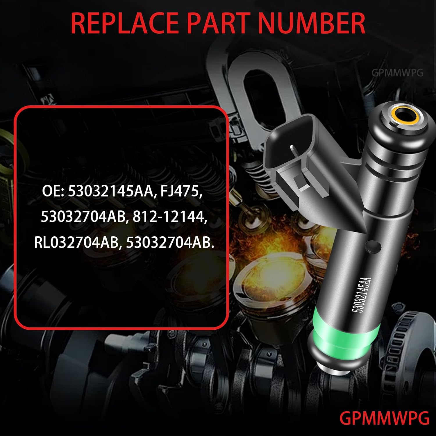 8Pcs Fuel Injectors 53032145AA FJ475 4 Holes Compatible with Jeep Grand Cherokee 2001-2002, for Dodge Durango 2001-2003, for Dakota 2001-2003, for Ram 1500 2002-2003 4.7L V8 812-12144 Set of 8