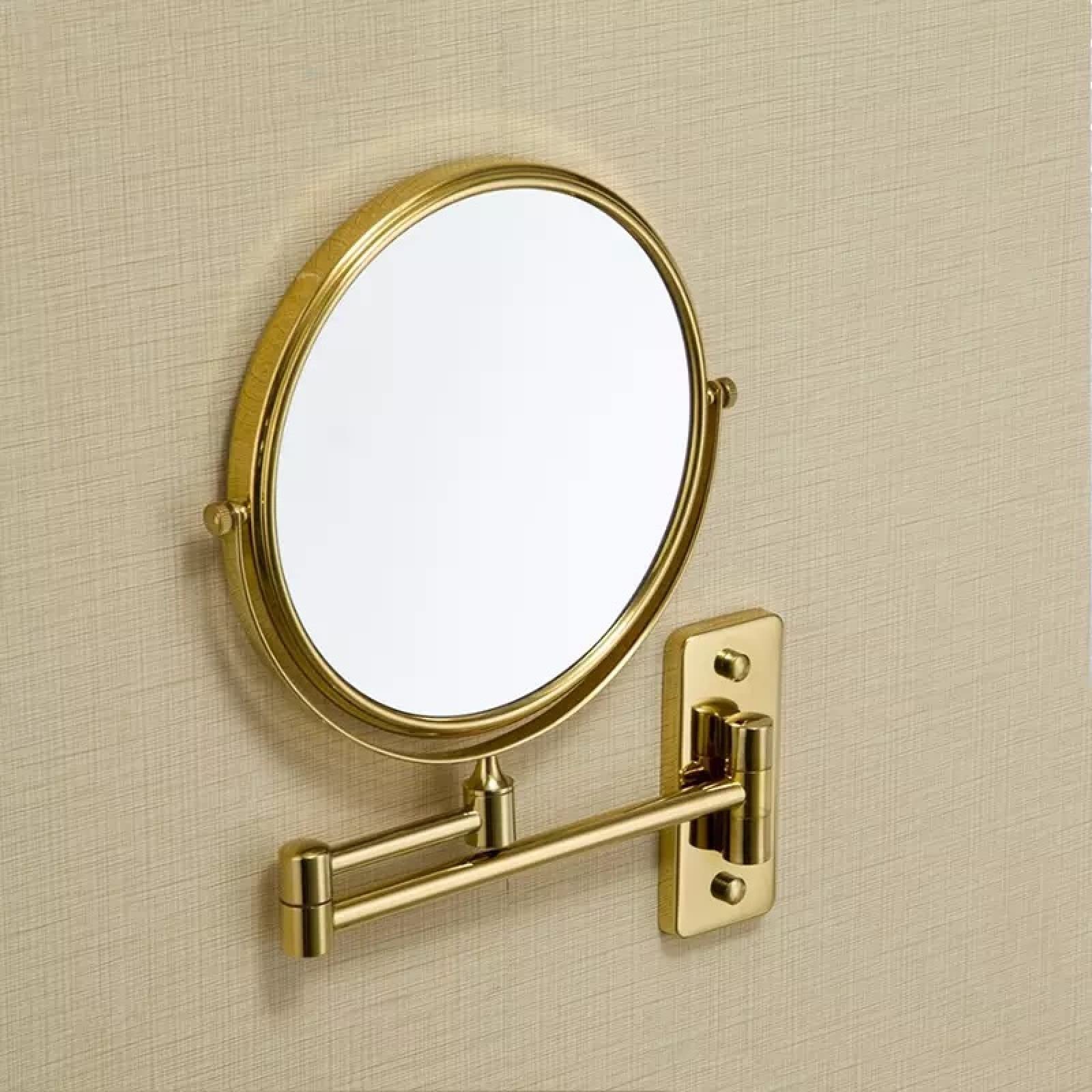 Specchio Per Il Trucco Specchi Da Bagno In Ottone Cromato 3 X Specchio Ingranditore Pieghevole Rasatura 8 Pollici A Parete 360 Ruotare Specchi Rotondi, Antico