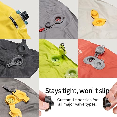 Miniatura 7 de KINSUN Kin Pump Bomba de aire ultraligera para colchonetas de dormir, mini bomba eléctrica de 0.18 onzas con múltiples adaptadores para inflables,