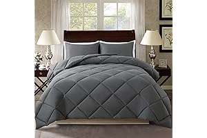 ELNIDO QUEEN® Grey Queen Comforter Set with Shams