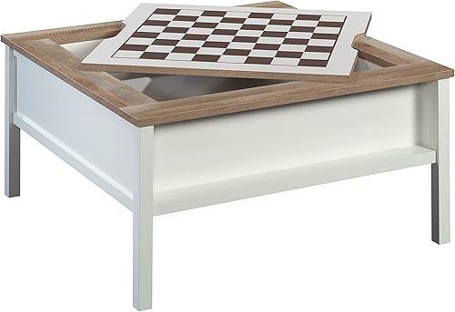 Miniatura 7 de Mesas de café, mesa de té y cóctel y mesa auxiliar, mesa cuadrada multifuncional para sala de estar con almacenamiento, mesa central para sala de