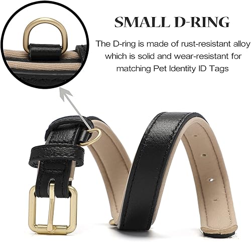 Miniatura 9 de Tanpie - collar clásico para perro de piel auténtica suave y transpirable, impermeable, para perros grandes y medianos pequeños