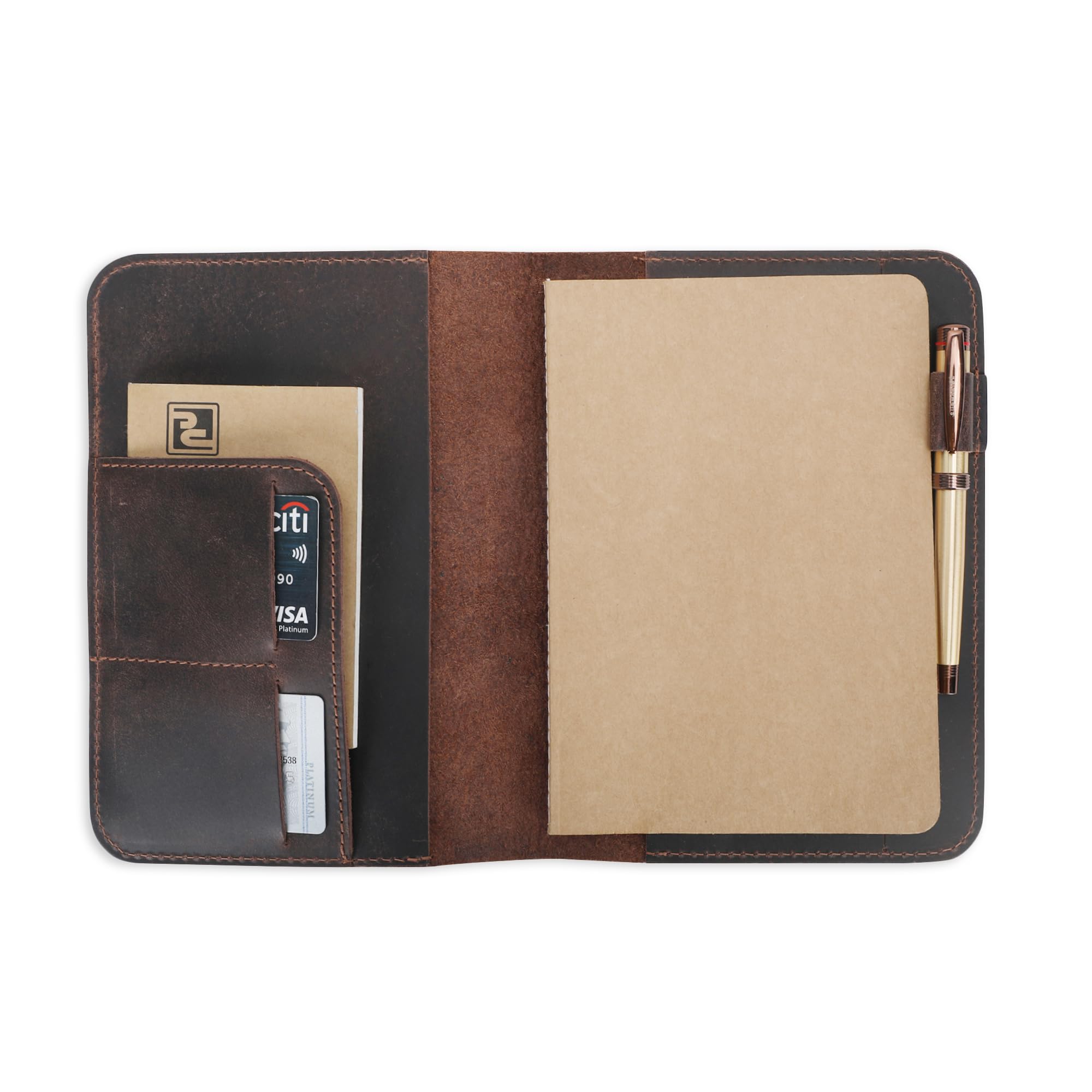 Funda de diario de cuero de 5.75 x 8.25 pulgadas, tamaño A5 mediana recargable, cuaderno de viaje encuadernado en cuero hecho a mano para escritores y viajeros, funda de cuero vintage,