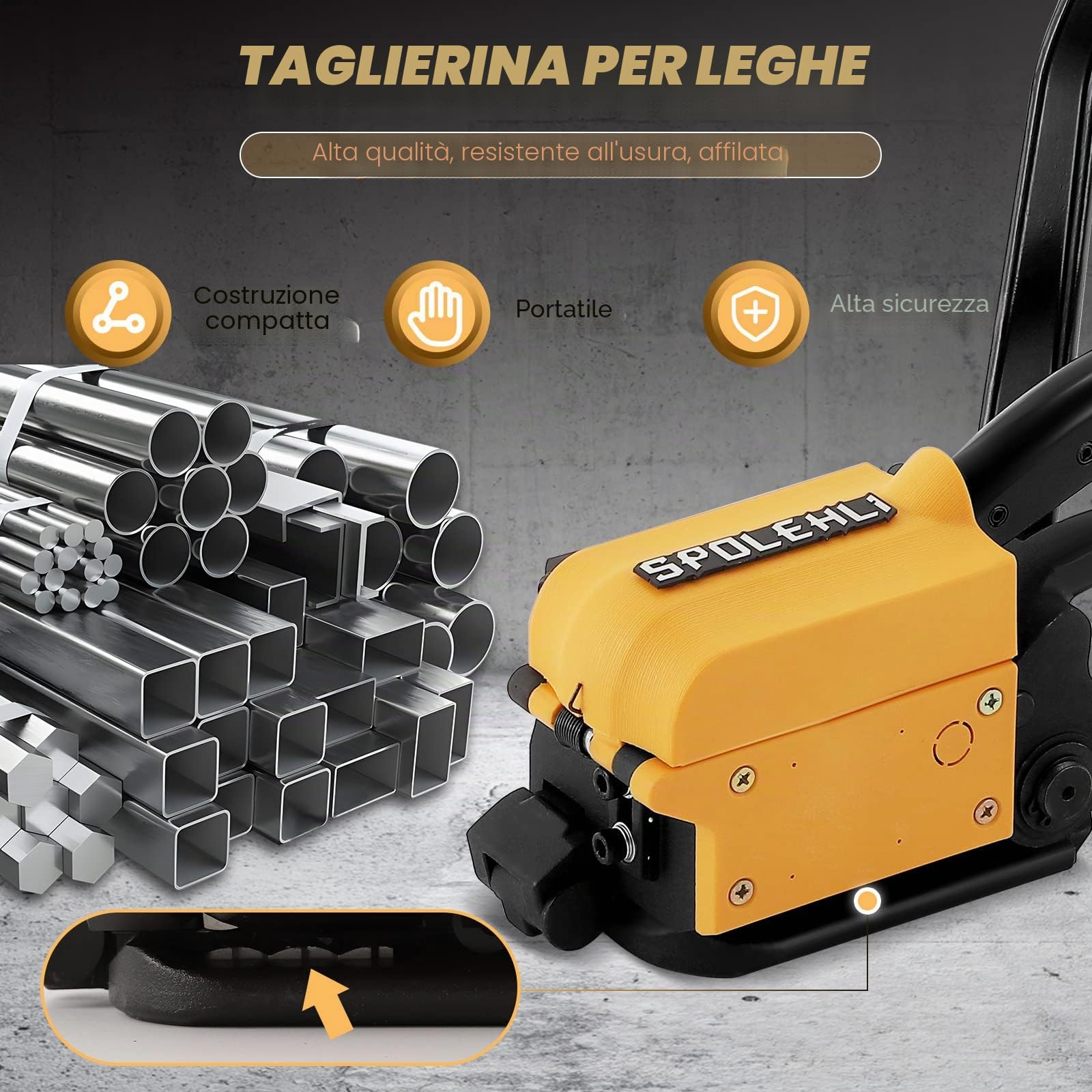 Steel Strapping Tools Macchina Manuale Fibbia Free Strapping Tensioner Cutter Mano-tenuto senza cuciture Metal Strapping Tool Adatto per 13-19mm Wide Steel Belt Strapping e Imballaggio