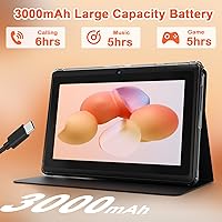 Vista 6 de Tablet Android 14.0 de 7", RAM 8GB(3+5Expand)+32GB ROM, Tabletas, Cámara Dual, Pantalla IPS de 1024 x 600, Expansión de 1TB, Tablet con Estuche Negro