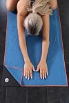 Hot Serviette de yoga Nappe de yoga non-lipe Serviette ultra-absorbante Serviette en microfibre pour le yoga chaud, Pilates, Bikram et l'entraînement 26.5x 72", Marine/Orange