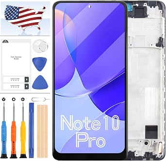 لشاومي Redmi ملاحظة 10 برو 4 G استبدال الشاشة ل Redmi ملاحظة 10 برو ماكس شاشة LCD ليست أصلية لشاومي Redmi ملاحظة 10 برو عرض اللمس محول الأرقام الجمعية كيت +أدوات الأسود مع الإطار