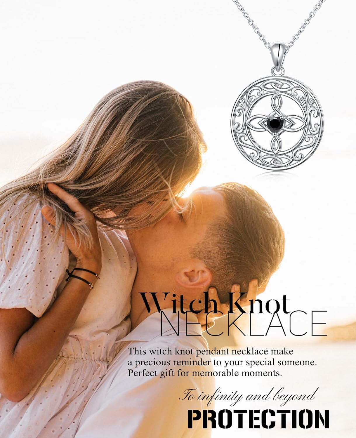 Miniatura 2 de Collar de corazón de nudo de bruja para mujer, plata de ley 925, dije de buena suerte, triquetra irlandés, joyería de Trinidad, regalos, Plata