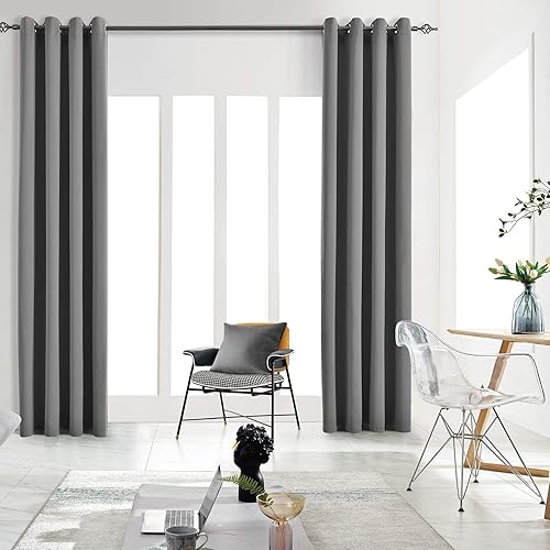 Miniatura 118 de Cortinas Opacas para Dormitorio con Aislamiento Térmico de Ojales Sólidos para Ventana Extra Anchas para Puerta Corredera, Juego de 2 Paneles de