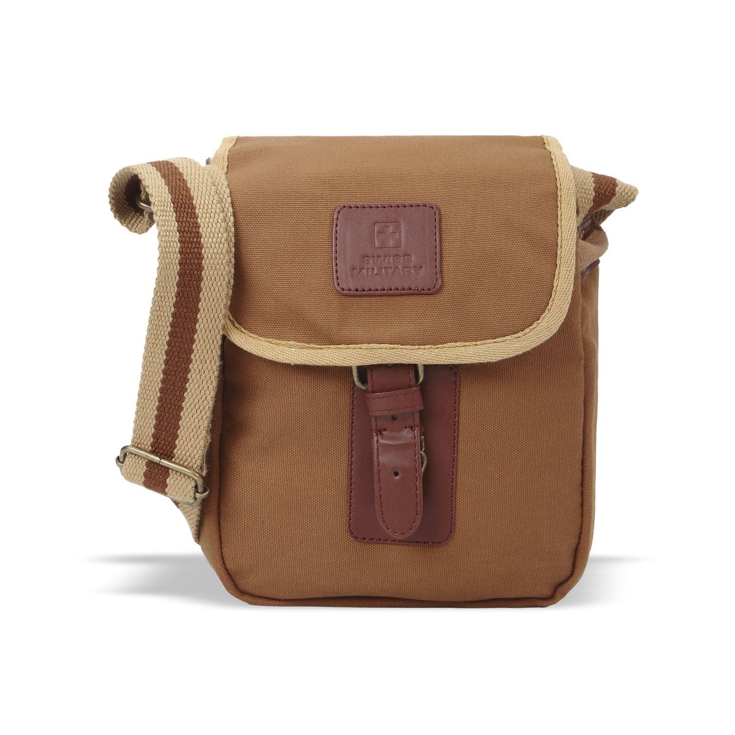 SWISS MILITARY Canvas Sling Bag for Women and Men | Crossbody Mobile Sling Bag with Buckle Lock, Adjustable Shoulder Strap, Mesh Zip Pockets, Lightweight Travel Bag, Compact Daypack, 2.2L, Beige SWISS MILITARY Canvas Sling Bag for Women and Men | Crossbody Mobile Sling Bag with Buckle Lock, Adjustable Shoulder Strap, Mesh Zip Pockets, Lightweight Travel Bag, Compact Daypack, 2.2L, Beige