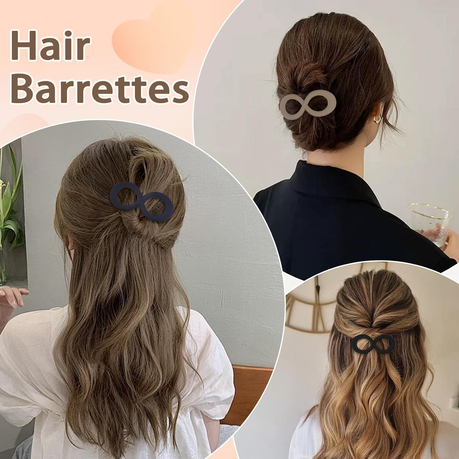 Hair Barrettes for Women 4packs Clips French Barrette Clip for Thick Thin Long Short Hair Fashion Accessories for Women Girls - Image 6