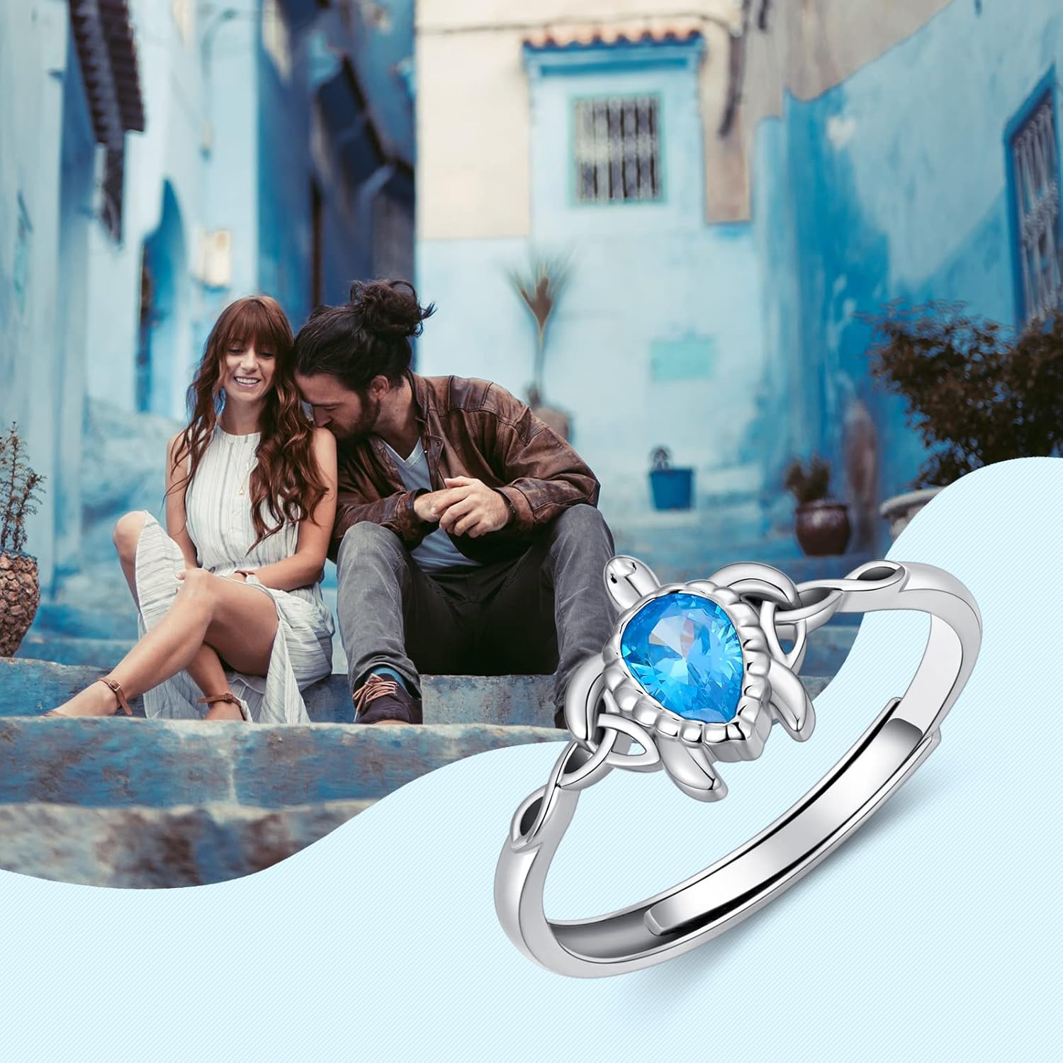 Sea Turtle Adjustable Ring 925 Sterling Silver Celtic Knot Turtle Rin Summer Ocean Beach Tortoise Jewelry for Women - Image 6