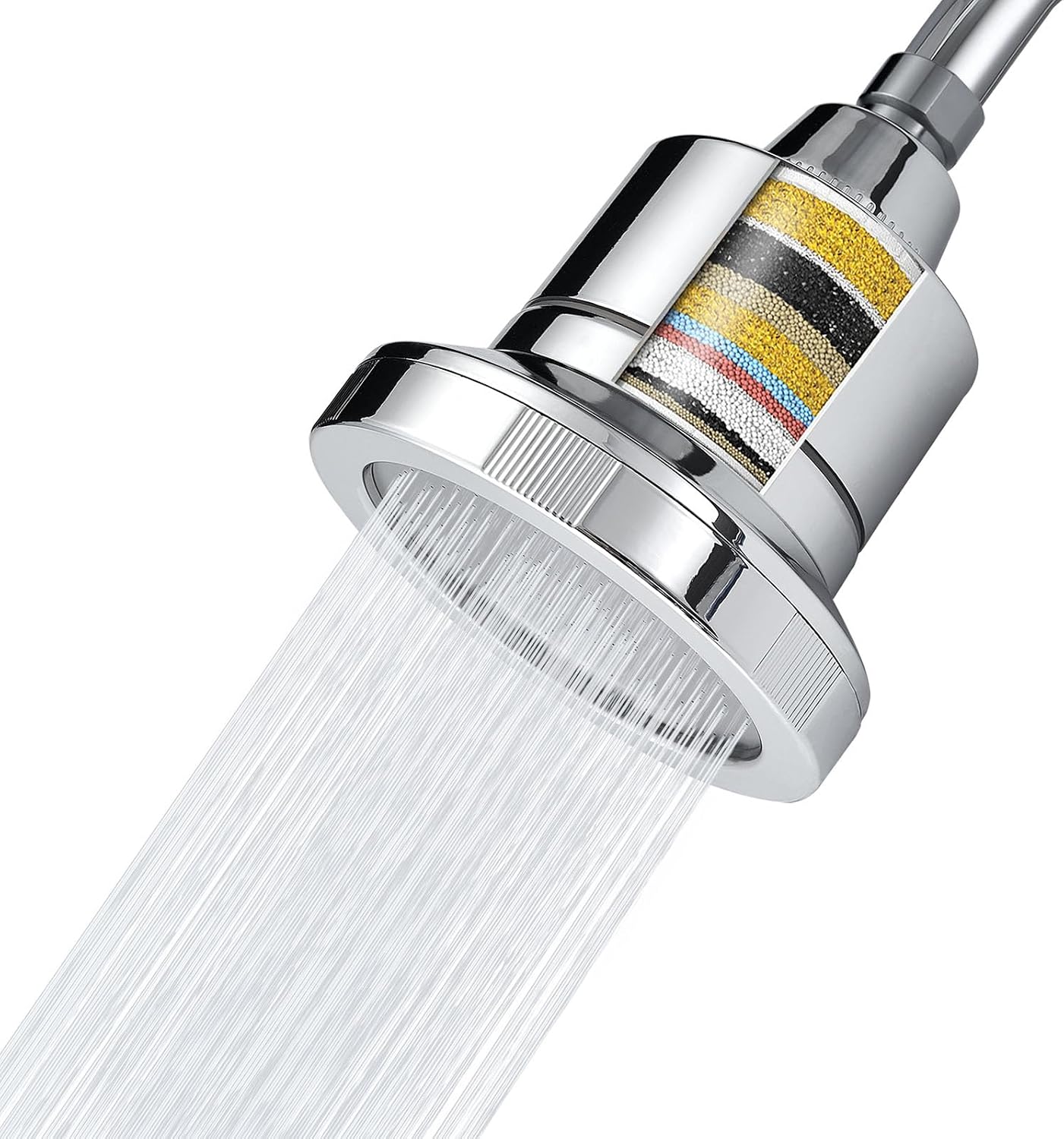 Voolan Filter Shower Head, 20 Stage Luxury Rain Shower Filtered for Hard Water for Remove Chlorine and Harmful Substances, 4.5″ Round High Pressure Rainfall Showerhead (Chrome)
