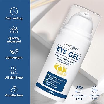 Instant Eye Treatment & Gel Bundle Featuring Plant Stem Cells & Advanced Time Reverse Anti-Aging Eye Cream for Smooth Fine Lines, Wrinkles, and Dark Circles