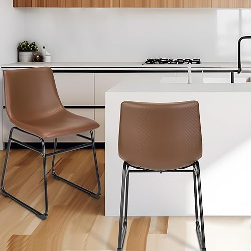 Miniatura 2 de ErgoDesign Sillas de comedor de 18 pulgadas, silla de comedor con respaldo, silla de bar para cocina, sala de estar, café, juego de 2