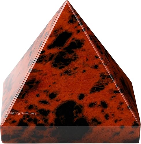 Miniatura 408 de Amazing Gemstone Piedras curativas de cristal de piedra de sangre africana, gran figura piramidal de 2 pulgadas de pirámide de piedra natural