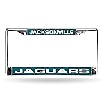 Rico Industries NFL Jacksonville Jaguars Standard Chrome Laser License Frame 12\' x 6\' Laser Cut Chrome Frame - Car/Truck/SUV Automobile Accessory