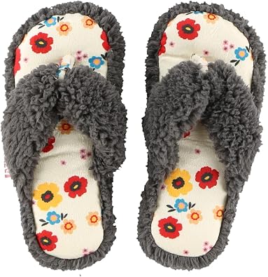 Lazy One Spa Flip-Flop Slippers for Women, Girls Fuzzy House Slippers