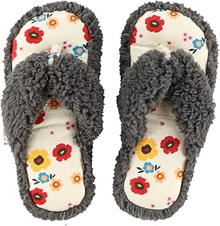 Spa Flip-Flop Slippers for Women, Girls' Fuzzy House Slippers