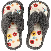 Lazy One Spa Flip-Flop Slippers for Women, Girls Fuzzy House Slippers