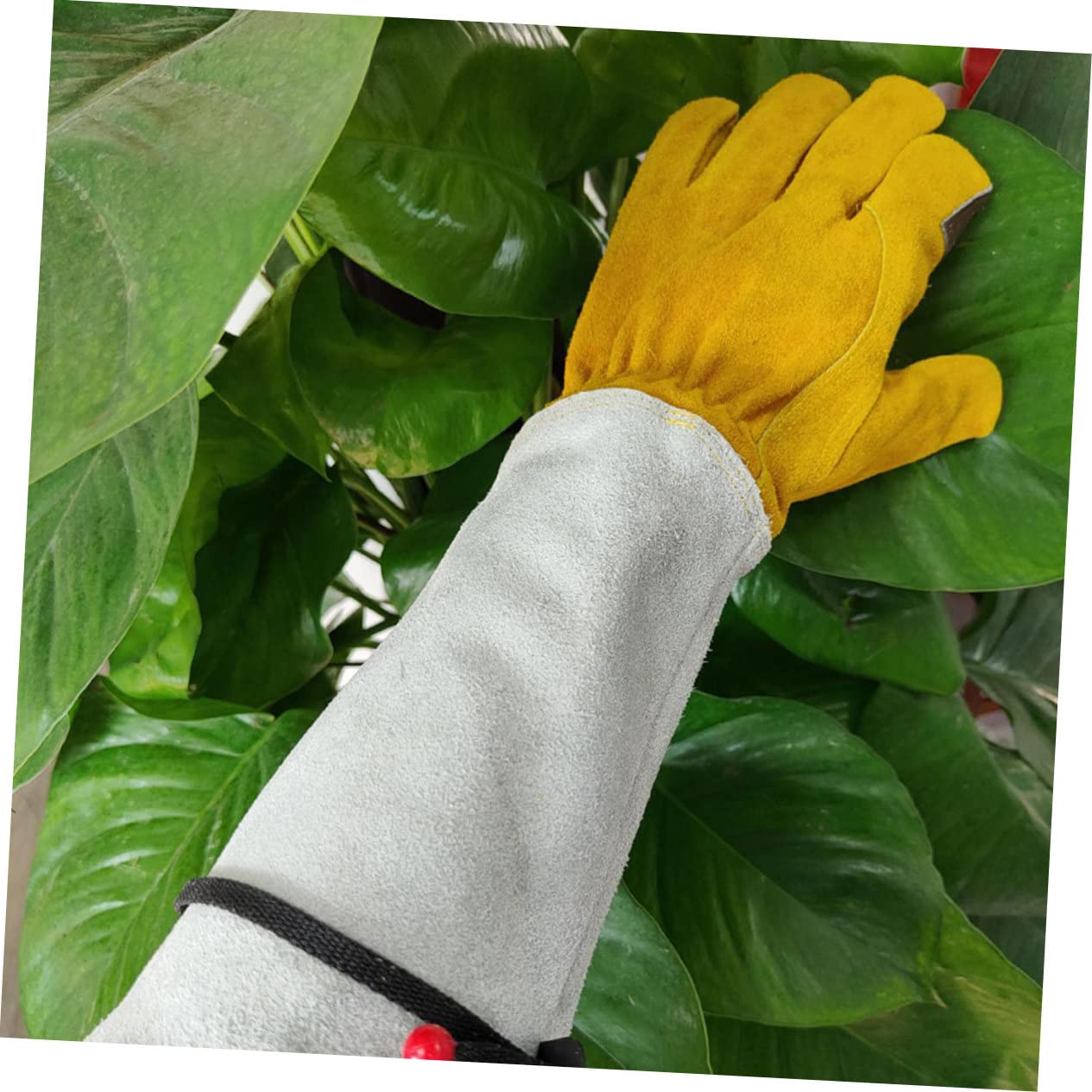 Guantes de Jardinería a Prueba de Espinas para Plantas Espinosas, Hechos de Cuero Sintético Cómodos para Mantenimiento y Manejo,